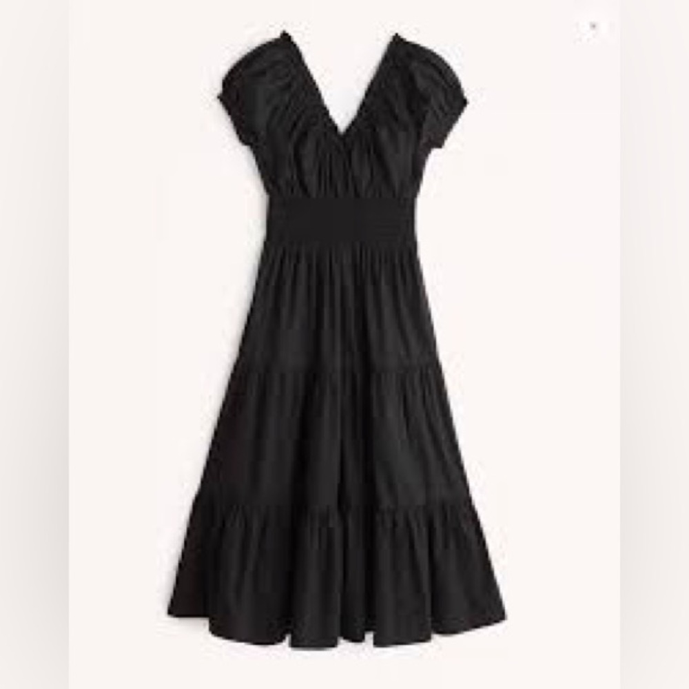 Abercrombie and Fitch Black Smocked Waist Dress